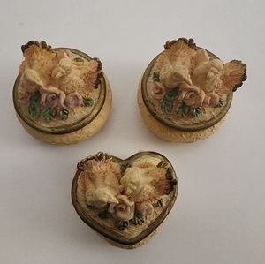 Small three piece bird trinket set